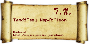 Tamássy Napóleon névjegykártya